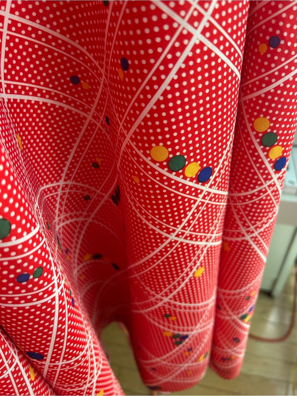 Vintage Pertini Montreal Red Maxi Skirt Geometric Print Made in Canada S - Picture 8 of 11